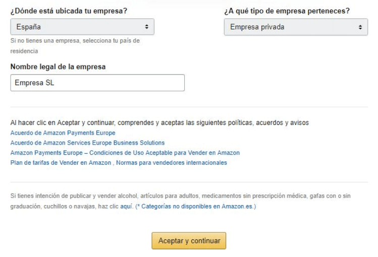 Crear una cuenta de vendedor en Amazon