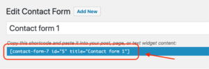 contact form 7 shortcode